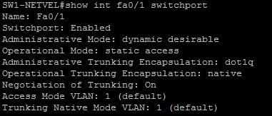 VLAN hopping attack switchport