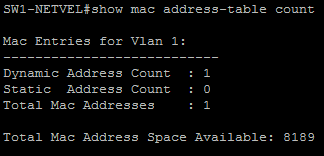 MAC flooding mac count