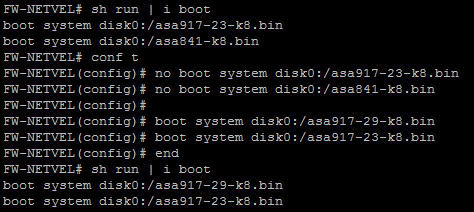 Cisco ASA boot sequence config