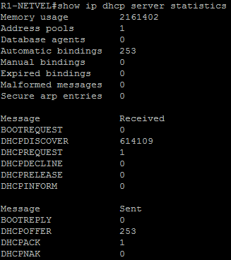 DoS attack dhcp statistics