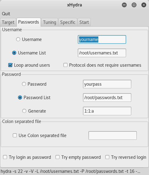 How to hack password hydra passwords
